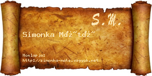Simonka Máté névjegykártya