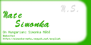 mate simonka business card